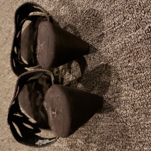 Joan Boyce Blk w/ Silv Bling Wedge Sandal, Sz 9.5, NWT - Picture 8 of 10